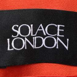 Solace London Black/Orange Polyester Arla Maxi Dress S