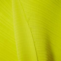 Solace London Lime Green Plisse Long Sleeve Mini Dress S