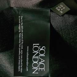 Pre Owned Solace London Black/Pink Satin Lea Maxi Dress and Cape Set S