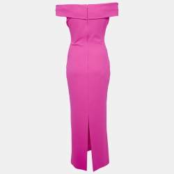 Solace London Pink Crepe Strapless Long Dress M
