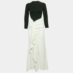 Solace London Monochrome Crepe Nia Maxi Dress S