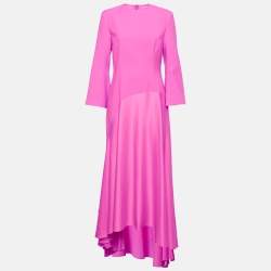 Solace London Pink Satin Storm Maxi Dress L