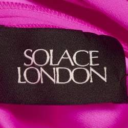Solace London Pink Satin Storm Maxi Dress L