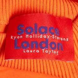 Solace London Orange Jersey Asymmetric Kalle Midi Dress S