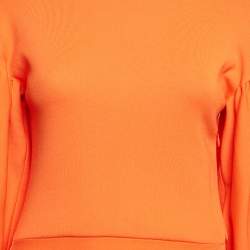 Solace London Orange Jersey Asymmetric Kalle Midi Dress S