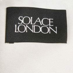 Pre Owned Solace London White Satin Off-Shoulder Puff Sleeve Bella Mini Dress M