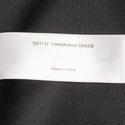 Pre Owned Solace London Black Plisse V-Neck Oxana Maxi Dress L