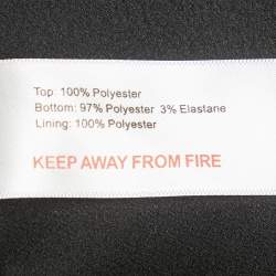 Pre Owned Solace London Black Plisse V-Neck Oxana Maxi Dress L