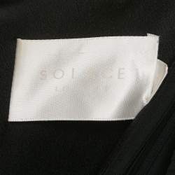 Pre Owned Solace London Black Plisse V-Neck Oxana Maxi Dress L