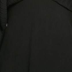 Pre Owned Solace London Black Plisse V-Neck Oxana Maxi Dress L