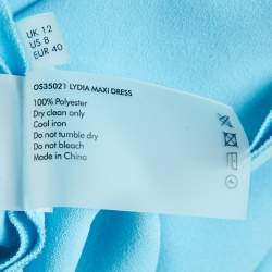 Solace London Blue Crepe Flared One Sleeve Gown M