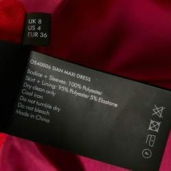 Pre Owned Solace London Red  Crepe & Pink Sateen Sian Maxi Dress S