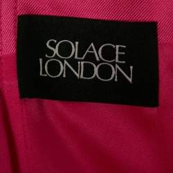Pre Owned Solace London Red  Crepe & Pink Sateen Sian Maxi Dress S