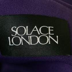 Pre Owned Solace London Purple Gabardine Kinsley Maxi Dress M