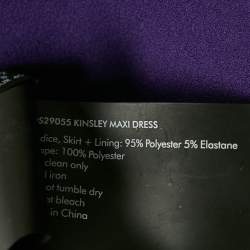 Pre Owned Solace London Purple Gabardine Kinsley Maxi Dress M
