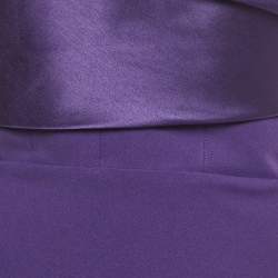 Pre Owned Solace London Purple Gabardine Kinsley Maxi Dress M