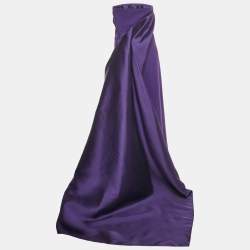 Pre Owned Solace London Purple Gabardine Kinsley Maxi Dress M