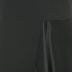 Pre Owned Solace London Black Stretch Crepe and Satin Ruffled Lara Dress M