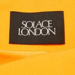 Pre Owned Solace London Orange Stretch Crepe Flared Sleeve Eliana Maxi Dress S