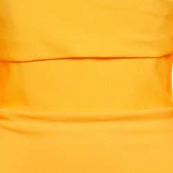 Pre Owned Solace London Orange Stretch Crepe Flared Sleeve Eliana Maxi Dress S