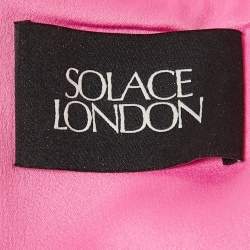 Pre Owned Solace London Pink Crepe Corset Thalia Midi Dress L