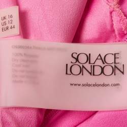Pre Owned Solace London Pink Crepe Corset Thalia Midi Dress L