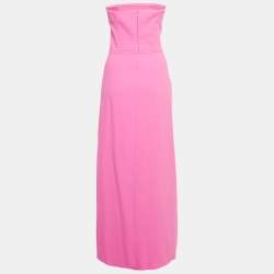 Pre Owned Solace London Pink Crepe Corset Thalia Midi Dress L