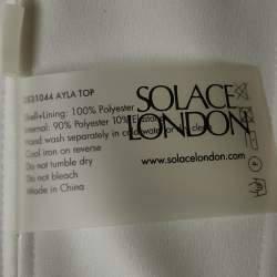 Pre Owned Solace London White Textured Satin Ayla Top M
