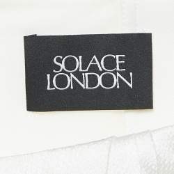 Pre Owned Solace London White Textured Satin Ayla Top M