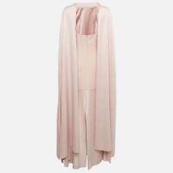 Pre Owned Solace London Pink Crepe Scarf- Neck Detail Cece Maxi Dress M