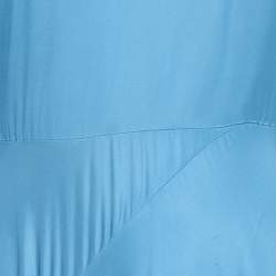 Pre Owned Solace London Blue Satin Asymmetrical Marlee Maxi Dress S