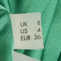 Pre Owned Solace London Blue/Green Printed Plisse Top and Skirt Set S/M