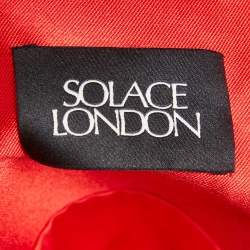 Pre Owned Solace London Red Taffeta One Shoulder Mini Dress S