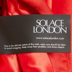 Pre Owned Solace London Red Taffeta One Shoulder Mini Dress S