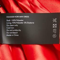 Pre Owned Solace London Red Taffeta One Shoulder Mini Dress S