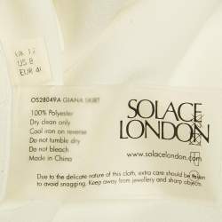 Pre Owned Solace London White Crepe Giana Draped Maxi Skirt M