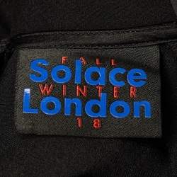 مملوكة مسبقًا Solace London Black Satin & Crepe Marceo Midi Dress S