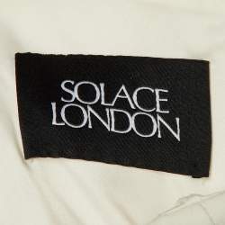 Pre Owned Solace London Ivory Crepe The Rhea Maxi Dress L