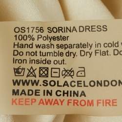 Pre Owned Solace London Ivory Satin Sorina One Shoulder Dress M