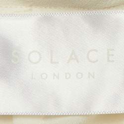Pre Owned Solace London Ivory Satin Sorina One Shoulder Dress M