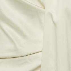 Pre Owned Solace London Ivory Satin Sorina One Shoulder Dress M