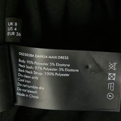 Pre Owned Solace London Black Crepe Dahlia Maxi Dress S