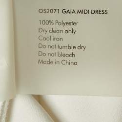 Pre Owned Solace London White Crepe & Jersey The Gaia Midi Dress M