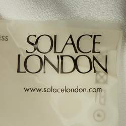 Pre Owned Solace London White Crepe & Jersey The Gaia Midi Dress M