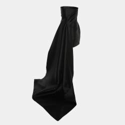 Pre Owned Solace London Black Satin Meyer Midi Dress S