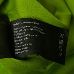 Pre Owned Solace London Green Taffeta and Stretch Crepe The Arla Maxi Dress S