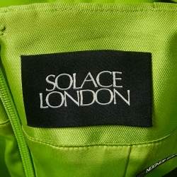 Pre Owned Solace London Green Taffeta and Stretch Crepe The Arla Maxi Dress S