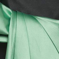 مملوكة مسبقًا Solace London Black /Green Crepe Bow Detailed Strapless Gown M