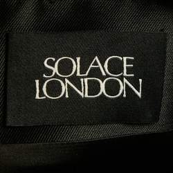 مملوكة مسبقًا Solace London Black /Green Crepe Bow Detailed Strapless Gown M