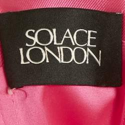 Pre Owned Solace London Pink /Red Stain & Crepe Maxi Dress S